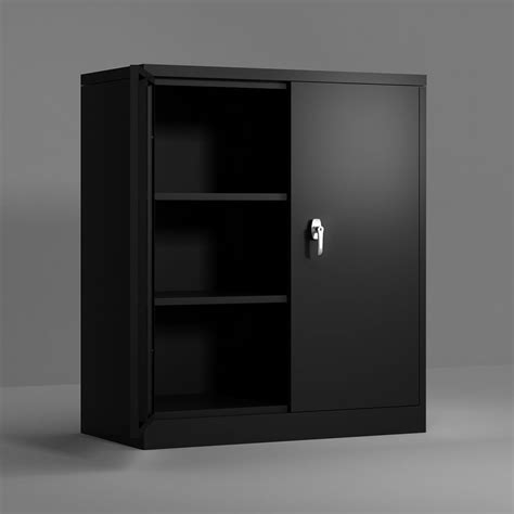 three shelf cabinet with doors